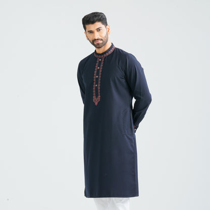 Men’s Navy Embroidered Panjabi