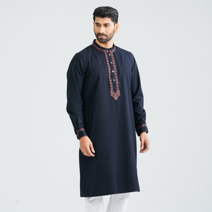 Men’s Navy Embroidered Panjabi