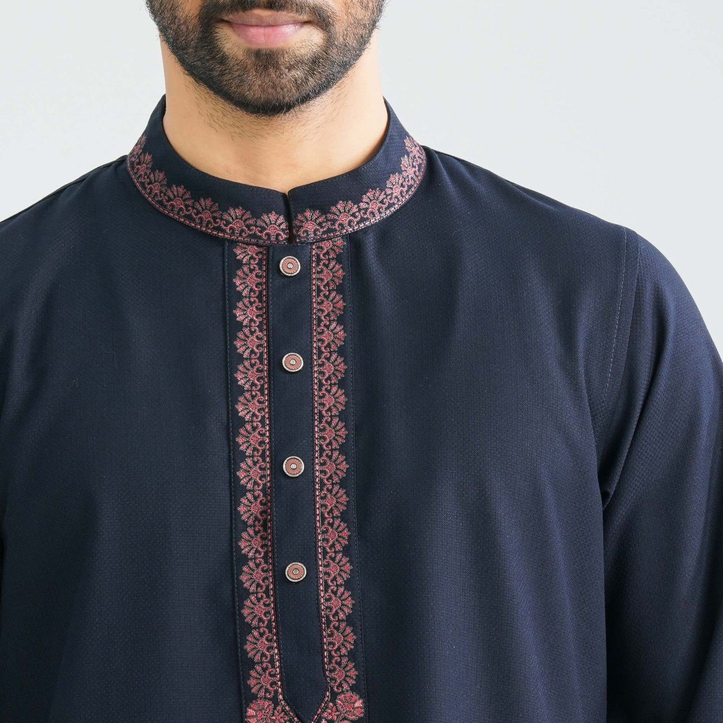 Men’s Navy Embroidered Panjabi
