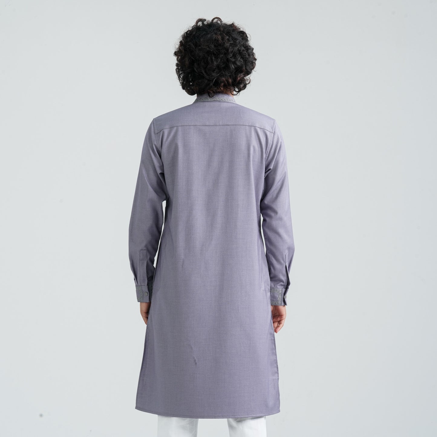 Men’s Grey Embroidered Panjabi