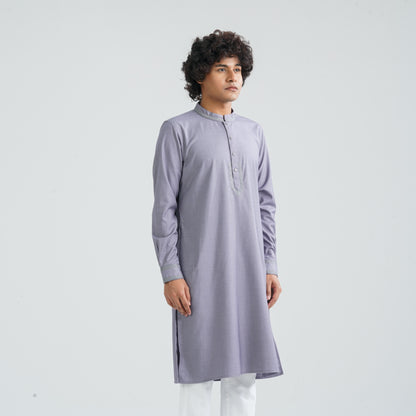 Men’s Grey Embroidered Panjabi