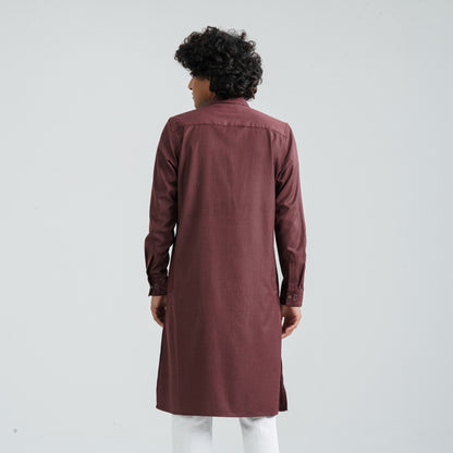 Men’s Maroon Suiting Panjabi