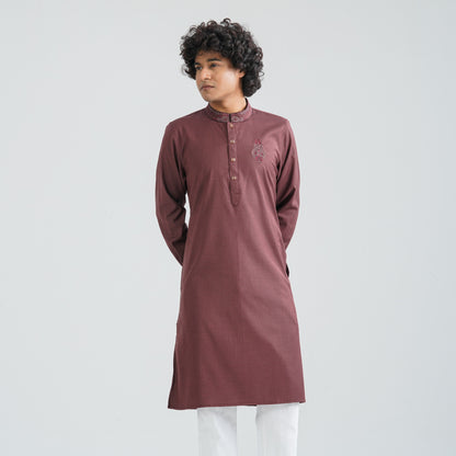 Men’s Maroon Suiting Panjabi