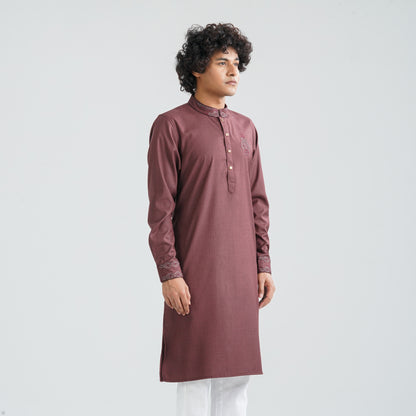 Men’s Maroon Suiting Panjabi