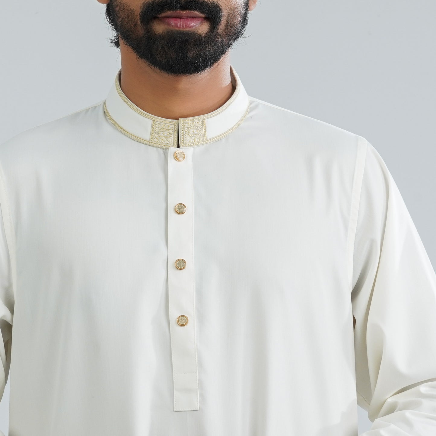 Men's White Blended Panjabi