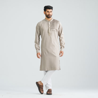 Men’s Brown Embroidered Panjabi