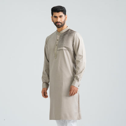 Men’s Brown Embroidered Panjabi