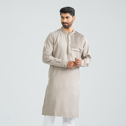 Men’s Brown Embroidered Panjabi