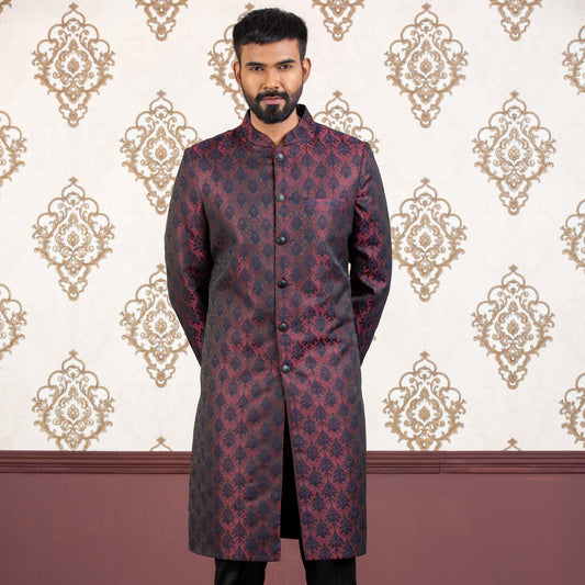 Mens Sherwani-Maroon