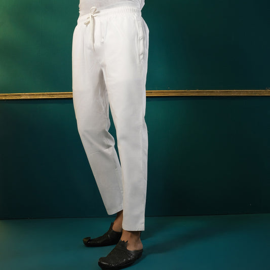 Mens Trouser Pajama-White