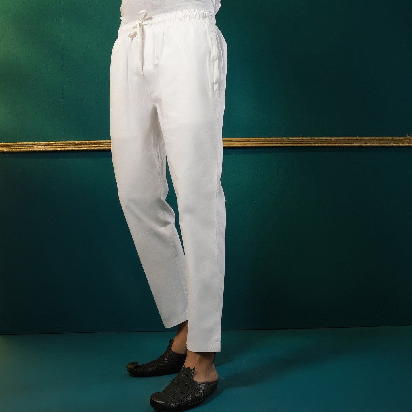 MENS TROUSER PAJAMA-WHITE