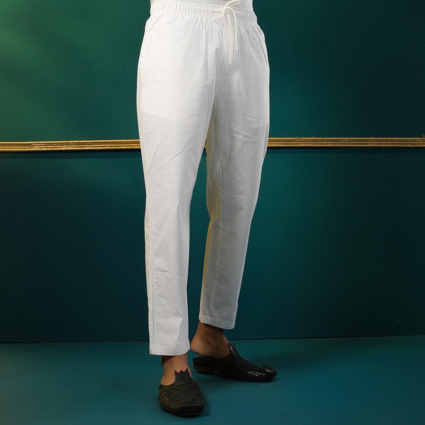 Mens Trouser Pajama-White