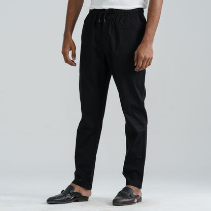 Men's Black Cotton Trouser Pajama