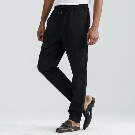 Men's Black Cotton Trouser Pajama