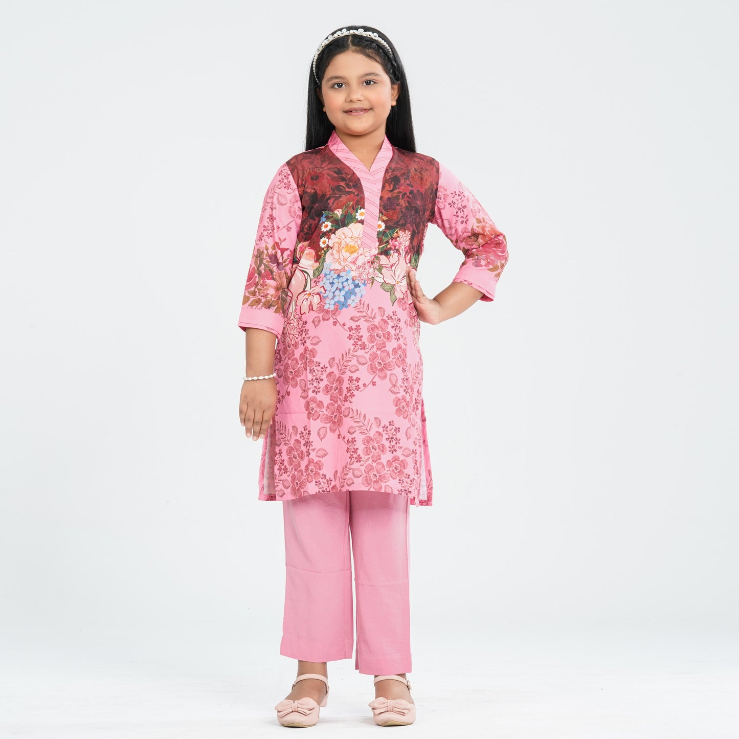 Girl’s Silk Two Piece Set