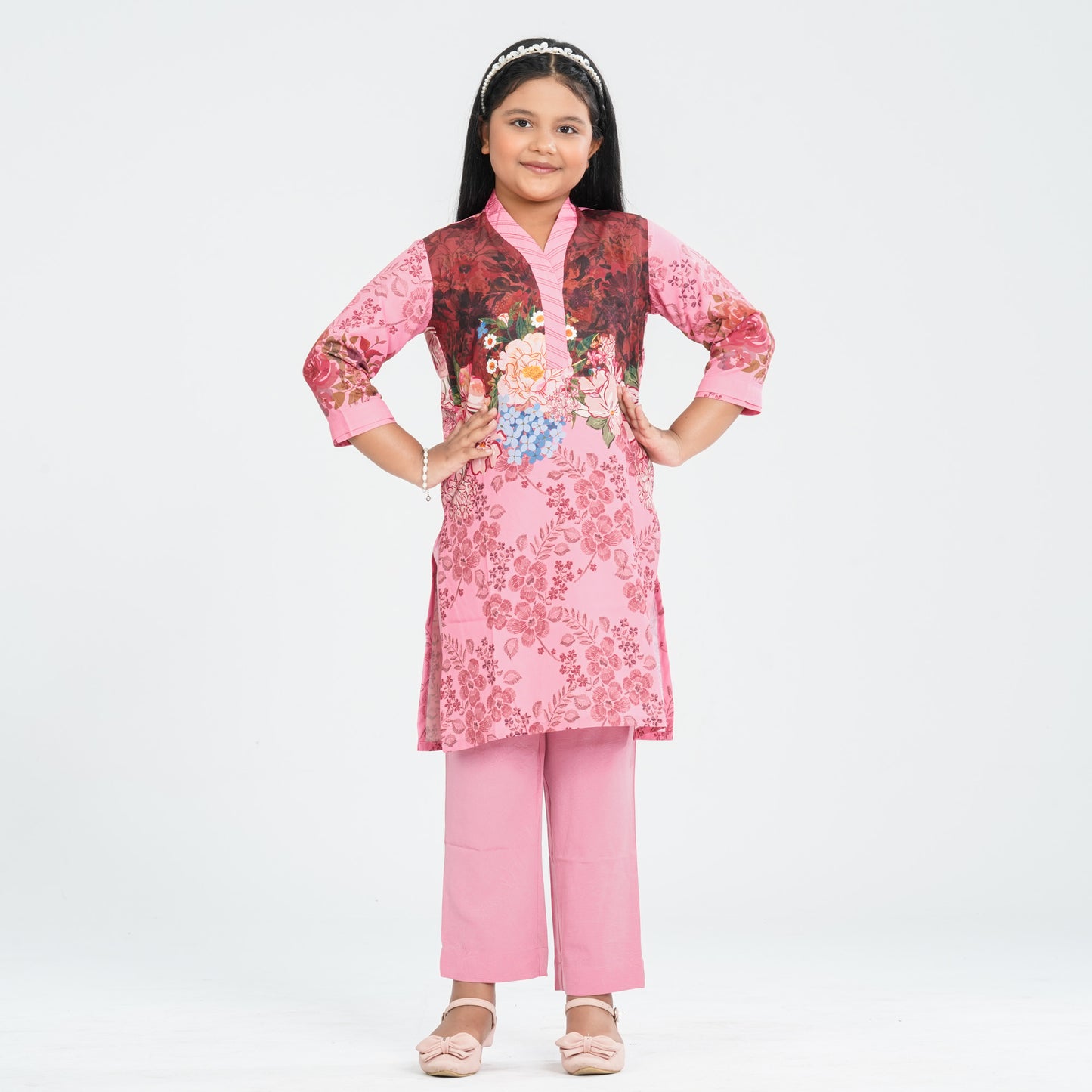 Girl’s Silk Two Piece Set