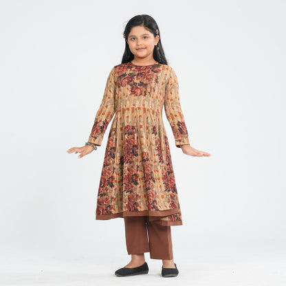 Girls Silk Two Piece Set