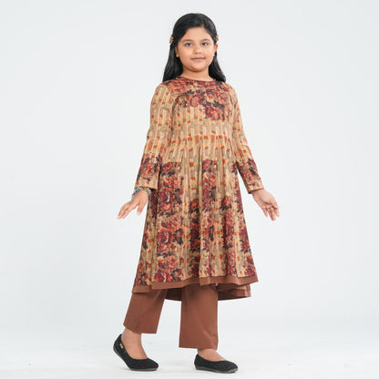 Girls Silk Two Piece Set