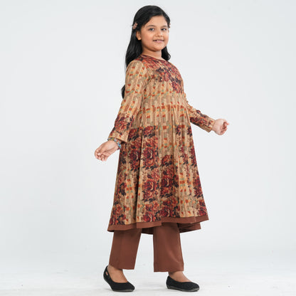 Girls Silk Two Piece Set