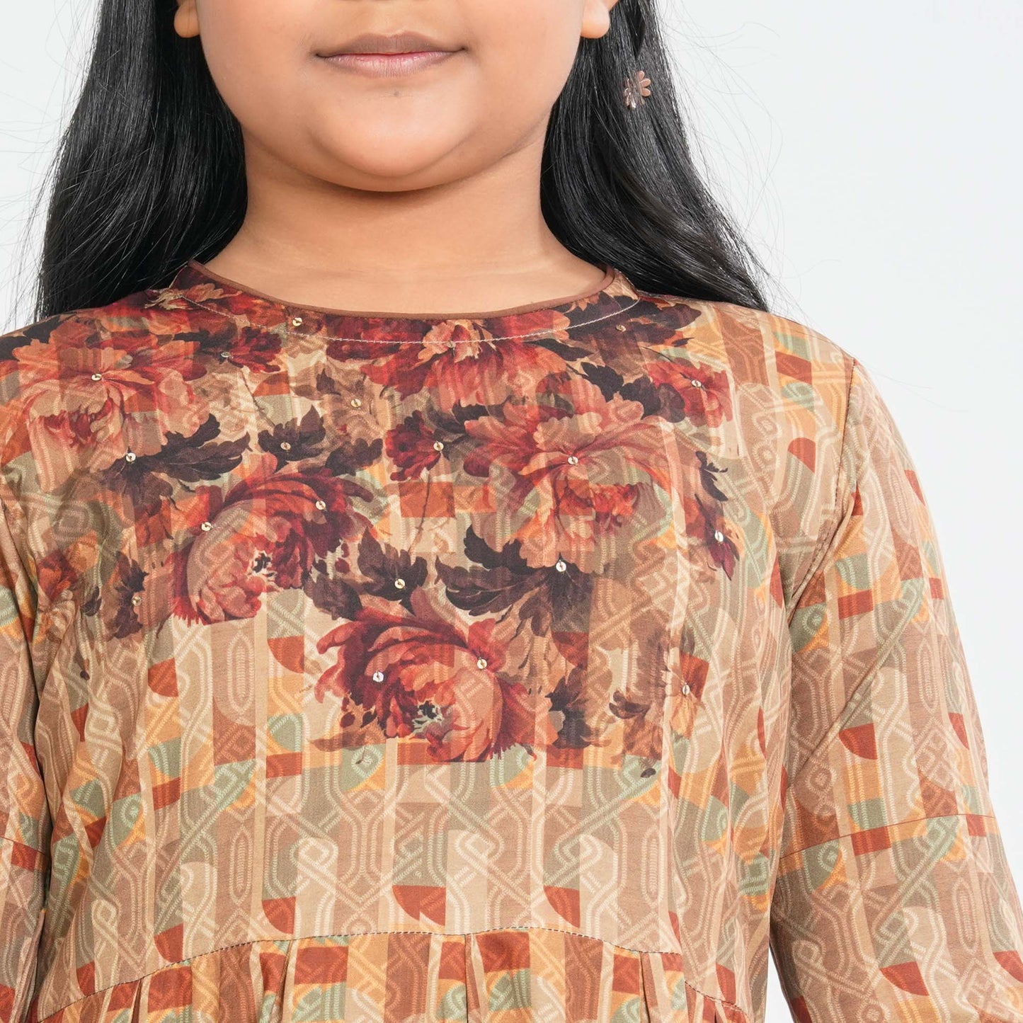 Girls Silk Two Piece Set