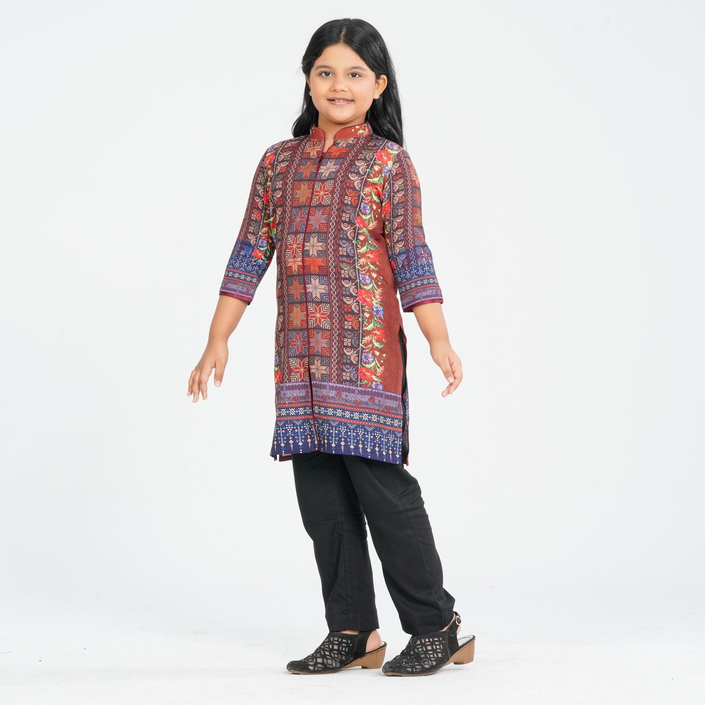 Girl's Blended Silk Two Piece Set