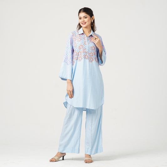 Women’s Embroidered Viscose Two-Piece Set
