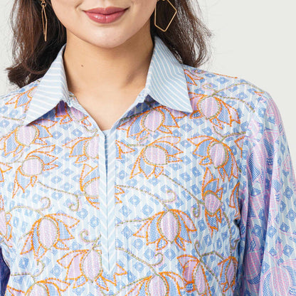 Women’s Embroidered Viscose Two-Piece Set