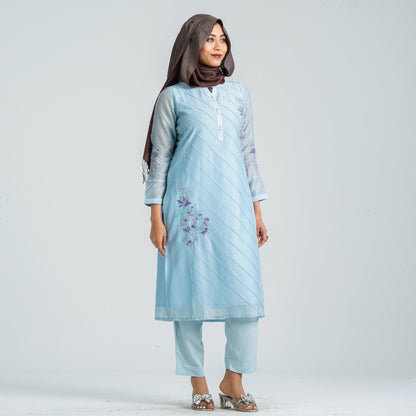 Women's Half Silk Two Piece Set