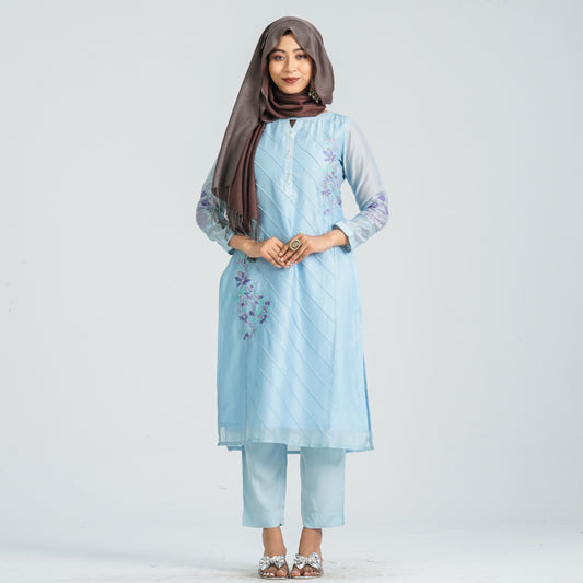 Women's Half Silk Two Piece Set