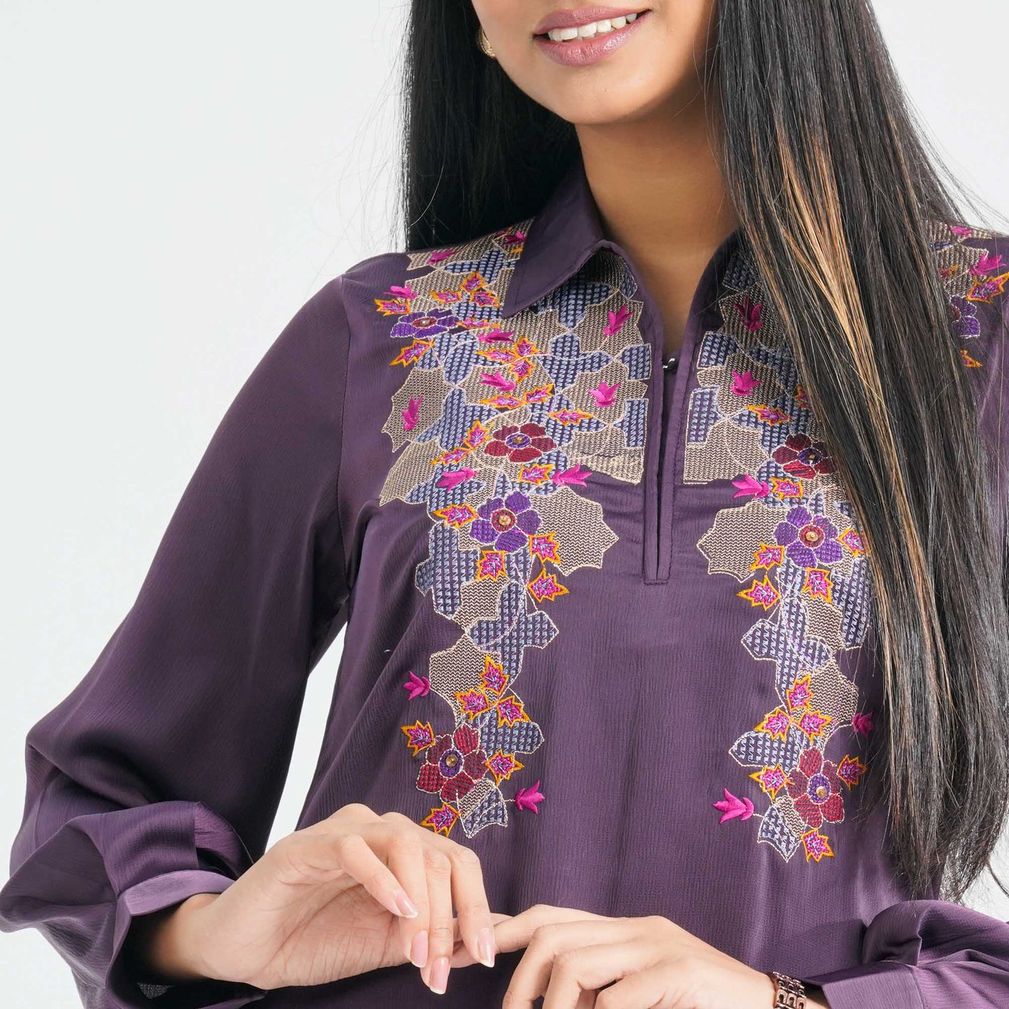 Women’s Crepe Silk Two-Piece Ethnic Set