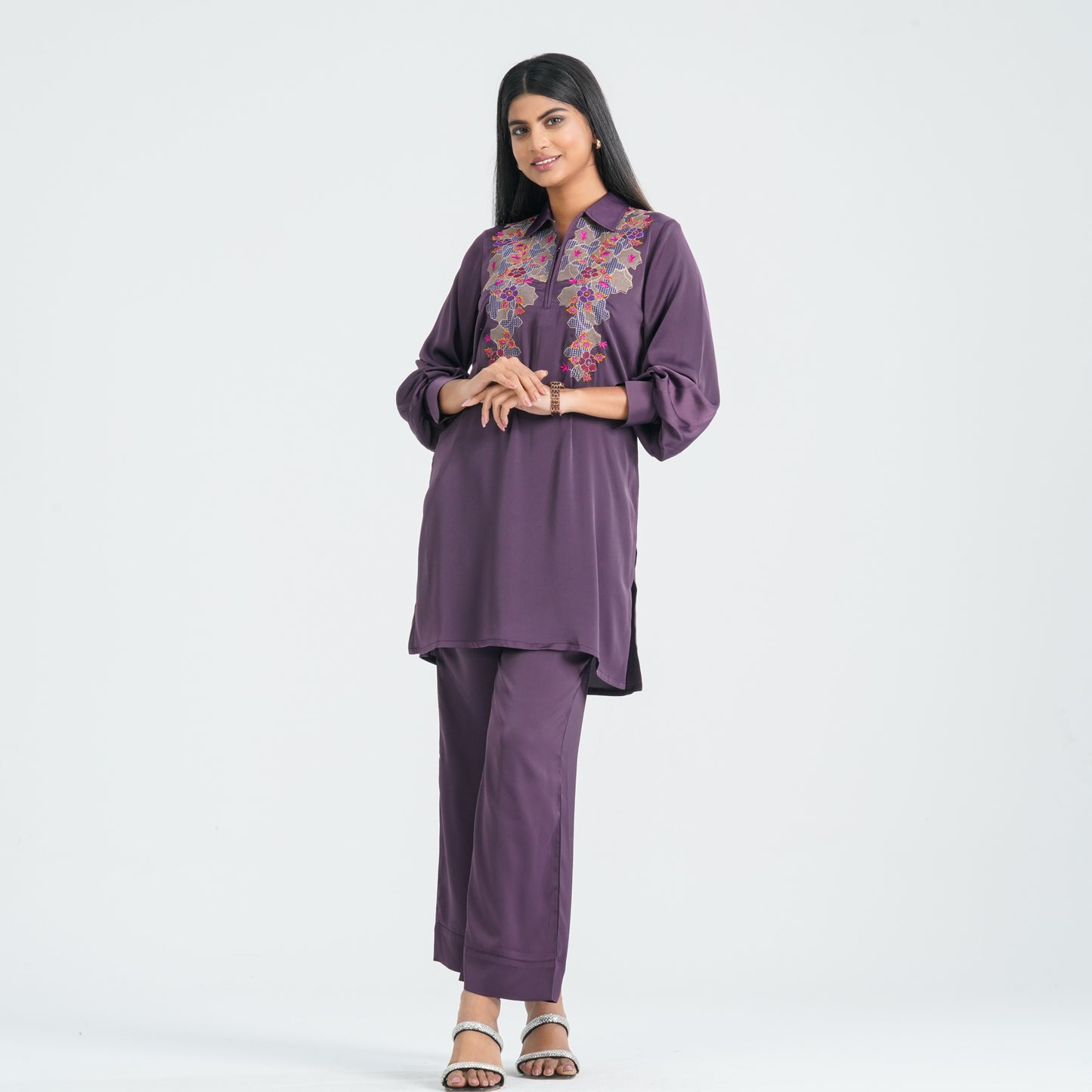 Women’s Crepe Silk Two-Piece Ethnic Set