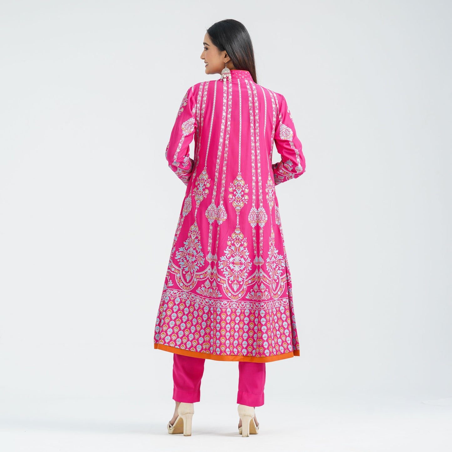 Women’s Magenta Silk Embroidered Two Piece Set