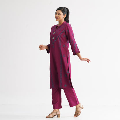 Women’s Burgundy Two Piece Set