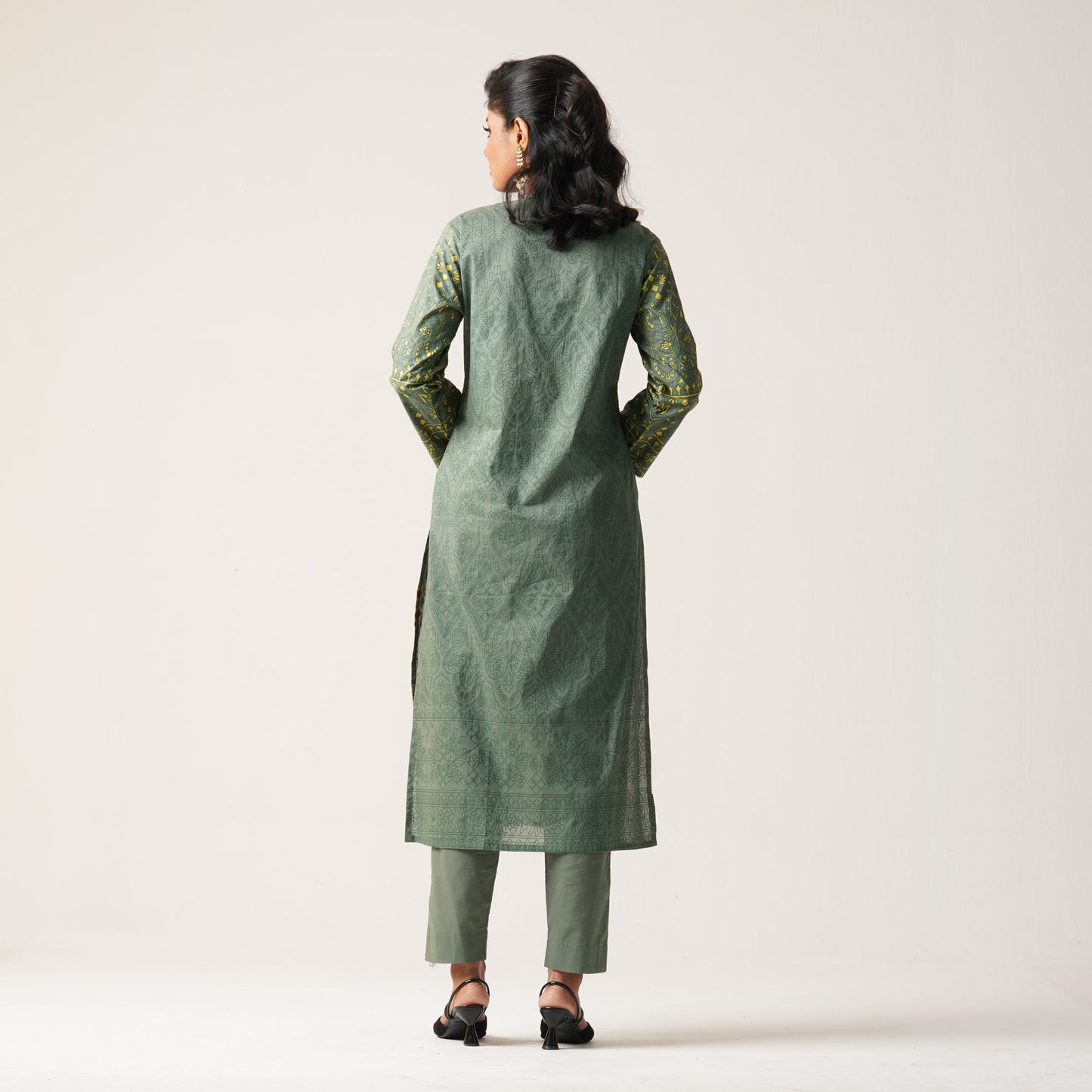 Womens Ethnic 3Pcs-Olive