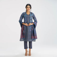 Load image into Gallery viewer, Women&#39;s Bluish Grey 3-Piece Ethnic Set
