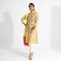 Women Yellow Ethnic Three Piece Set