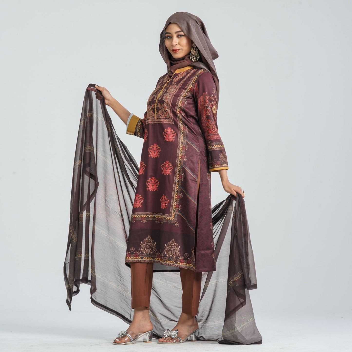 Women Blended Cotton Three Piece Set