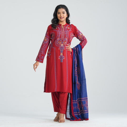 Women Viscose Three Piece Set
