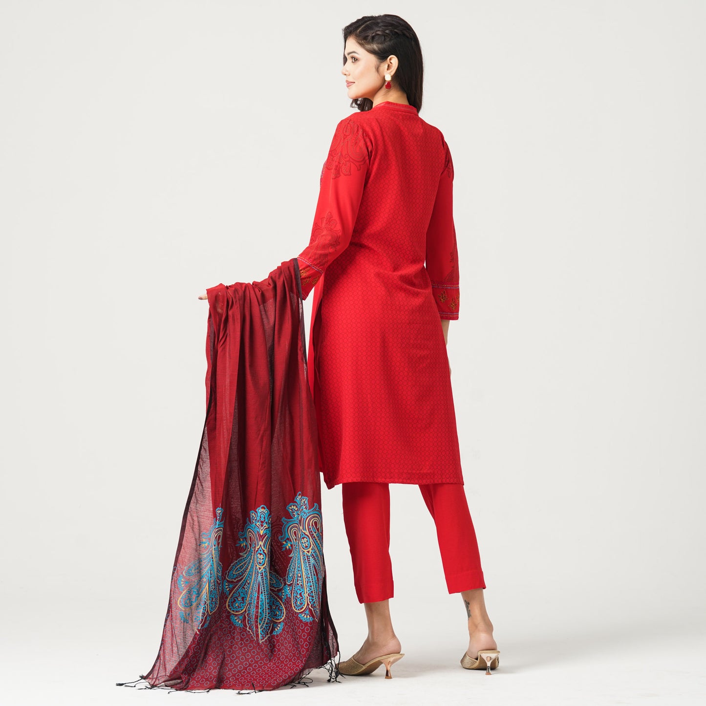 Women’s Viscose Embroidered Three-Piece Set