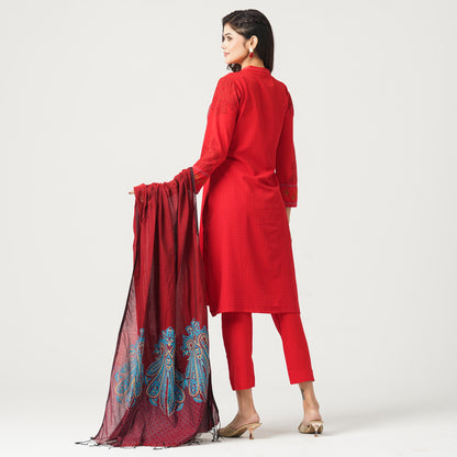 Women’s Viscose Embroidered Three-Piece Set