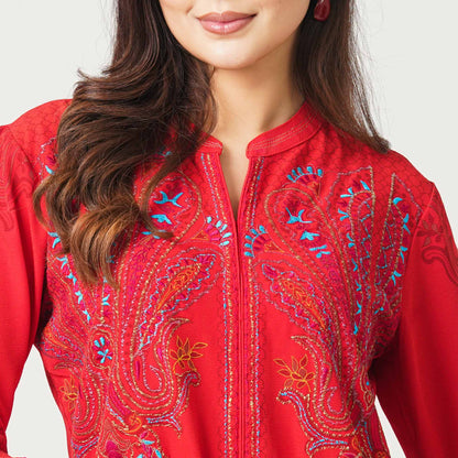 Women’s Viscose Embroidered Three-Piece Set