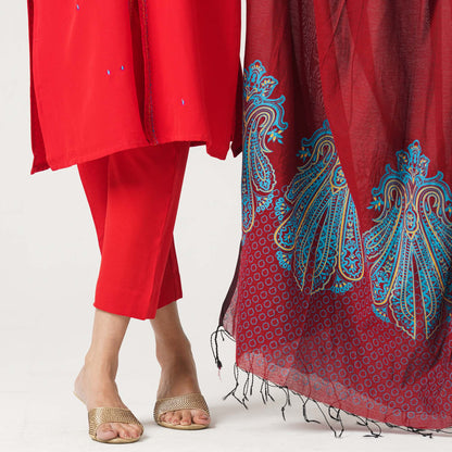 Women’s Viscose Embroidered Three-Piece Set