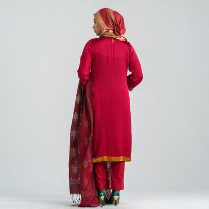 Women's Mixed Silk Three Piece Set