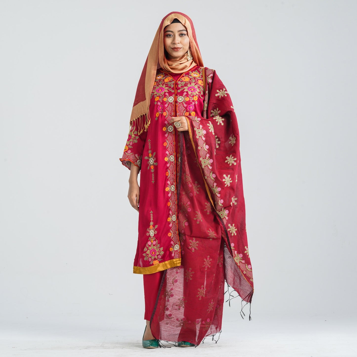 Women's Mixed Silk Three Piece Set