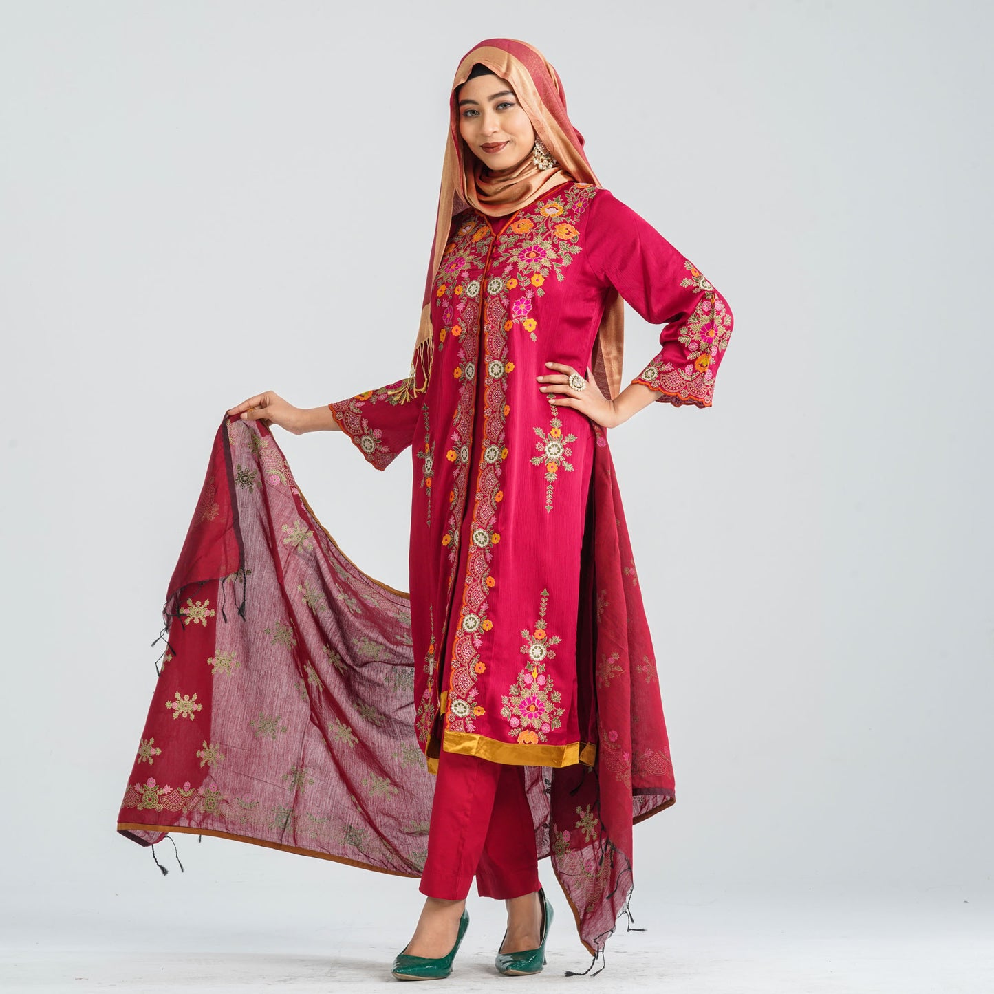 Women's Mixed Silk Three Piece Set