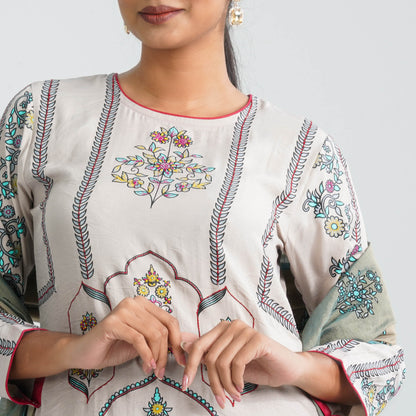 Women's Blended Silk Three Piece Set