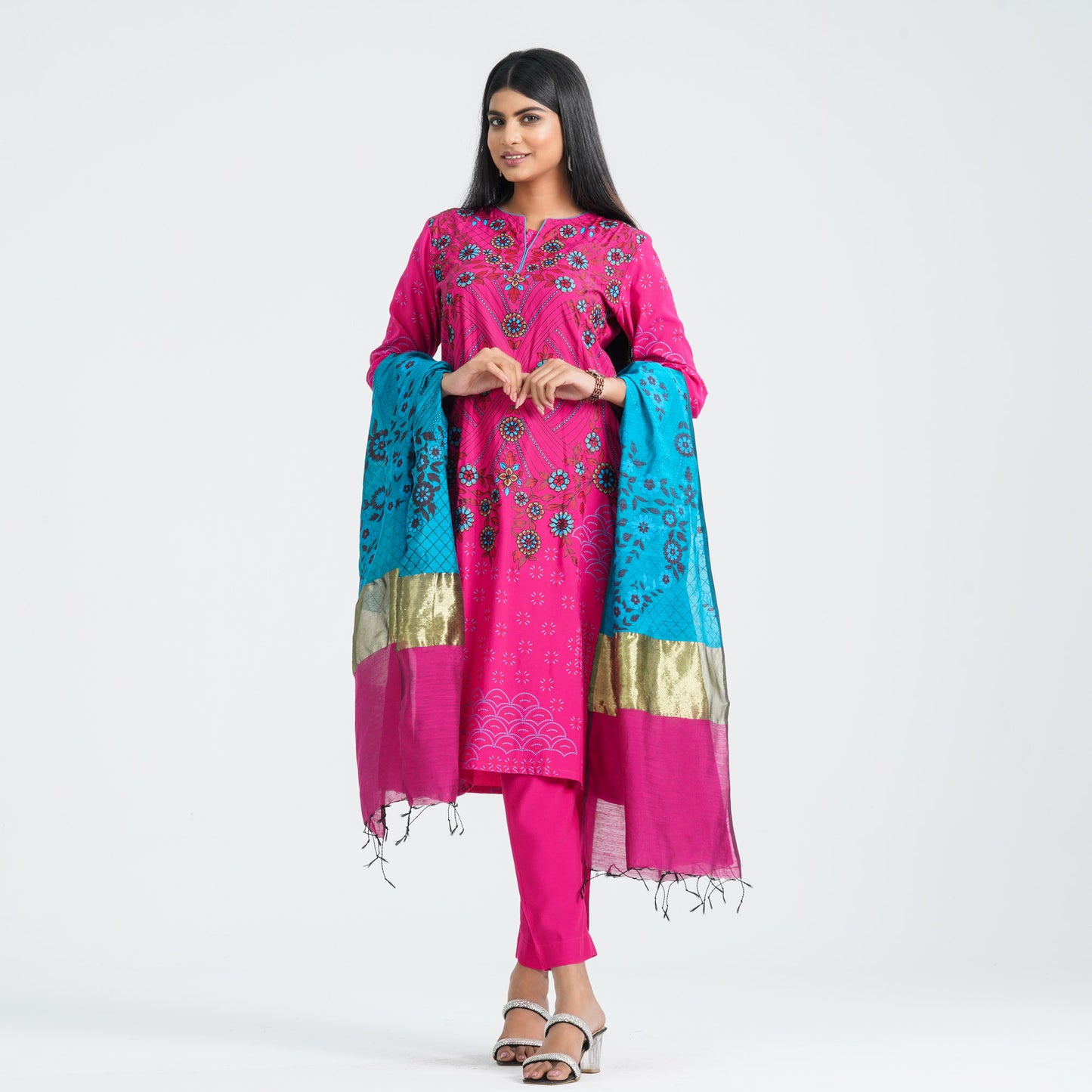 Women's Blended Silk Three Piece Set