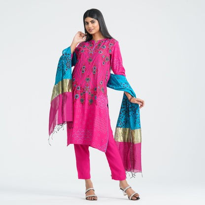 Women's Blended Silk Three Piece Set