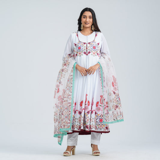 Women’s Floral Georgette Three Piece Set