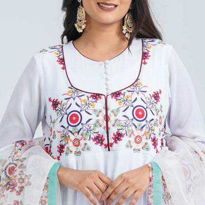 Women’s Floral Georgette Three Piece Set